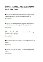 Biod 152 Module 7 Fully Solved Exam Paper Graded A