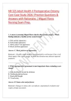 NR 325 Adult Health II Postoperative Ostomy Care Case Study &lpar;2026&rpar; &vert; Practice Questions&comma; Answers & Detailed Rationales &vert; Miguel Flores Nursing Exam Prep