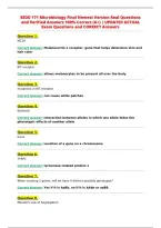 BIOD 171 Microbiology Final Newest Version Actual UPDATED&NewLine;ACTUAL Exam Questions and CORRECT Answers 100&percnt; Correct&NewLine;&lpar;A&plus;&rpar;&NewLine;