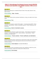 BIOD 171 Microbiology Final Newest Version Actual UPDATED&NewLine;ACTUAL Exam Questions and CORRECT Answers 100&percnt; Correct&NewLine;&lpar;A&plus;&rpar;&NewLine;