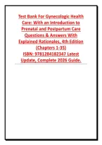 Test Bank for Gynecologic Health Care 4th Edition &vert; Schuiling & Likis &vert; Questions & Answers with Explained Rationales &vert; Chapters 1&ndash;35 &vert; ISBN 9781284182347