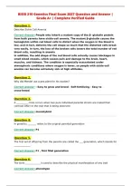 BIOD 210 Genetics Final Exam 2027 Question and Answer &vert;&NewLine;Grade A&plus; &vert; Complete Verified Guide