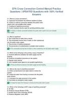 EPA Cross Connection Control Manual Practice&NewLine;Questions &vert; UPDATED Questions with 100&percnt; Verified&NewLine;Answers