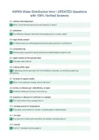 AWWA Water Distribution Intro &vert; UPDATED Questions&NewLine;with 100&percnt; Verified Answers