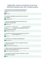 AWWA Water Operator Certification Exam Prep &vert;&NewLine;UPDATED Questions with 100&percnt; Verified Answers