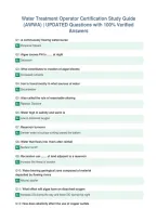 Water Treatment Operator Certification Study Guide&NewLine;&lpar;AWWA&rpar; &vert; UPDATED Questions with 100&percnt; Verified&NewLine;Answers