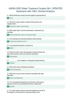 AWWA WSO Water Treatment Grades 3&4 &vert; UPDATED&NewLine;Questions with 100&percnt; Verified Answers