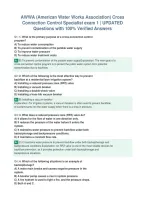 Package deal For AWWA EXAMS all with UPDATED Questions and 100&percnt; Verified Answers