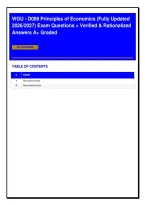 WGU - D089 Principles of Economics &lpar;Fully Updated 2026&sol;2027&rpar; Exam Questions &plus; Verified & Rationalized Answers A&plus; Graded