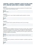 Chapter 1 Digital Forensic Latest Actual Exam&NewLine;With Verified Questions & Correct Answers