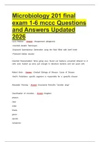 Microbiology 201 final exam 1-6 mccc Questions and Answers Updated 2026