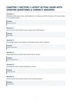 Chapter 1 Section 1 Latest Actual Exam With&NewLine;Verified Questions & Correct Answers