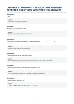 Chapter 2 Community Association Manager&NewLine;Expected Questions With Verified Answers