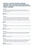 Chapter 2 Incident Response&comma; Business&NewLine;Continuity &lpar;Bc&rpar;&comma; And Disaster Recovery &lpar;Dr&rpar;&NewLine;Concepts Updated Actual Exam Questions And&NewLine;Correct Answers