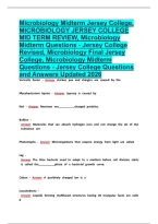 Microbiology Midterm Jersey College&comma; MICROBIOLOGY JERSEY C Microbiology Midterm Questions - Jersey College Questions and Answers Updated 2026&period;pdf&NewLine;&NewLine;