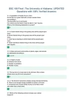 BSC 108 Final &vert; The University of Alabama &vert; UPDATED&NewLine;Questions with 100&percnt; Verified Answers