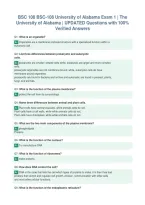 BSC 108 BSC-108 University of Alabama Exam 1 &vert; The&NewLine;University of Alabama &vert; UPDATED Questions with 100&percnt;&NewLine;Verified Answers