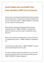 South Dakota Life and Health Final Exam Questions With Correct Answers