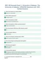 BSC 108 Kennedy Exam 3 - University of Alabama &vert; The&NewLine;University of Alabama &vert; UPDATED Questions with 100&percnt;&NewLine;Verified Answers