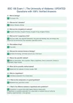 BSC 108 Exam 1 &vert; The University of Alabama &vert; UPDATED&NewLine;Questions with 100&percnt; Verified Answers