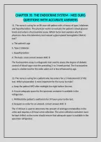 Chapter 35&colon; The Endocrine System - Med Surg Questions With Accurate Answers