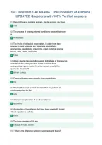 BSC 108 Exam 1-ALABAMA &vert; The University of Alabama &vert;&NewLine;UPDATED Questions with 100&percnt; Verified Answers