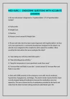 Med-Surg 1 - Endocrine Questions With Accurate Answers