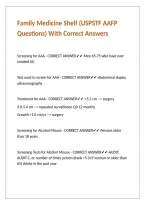Family Medicine Shelf &lpar;USPSTF AAFP Questions&rpar; With Correct Answers