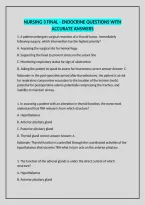 Nursing 3 Final - Endocrine Questions With Accurate Answers