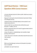 AAFP Board Review &ndash; MSK Exam Questions With Correct Answers