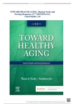 Test Bank for Toward Healthy Aging&colon; Human Needs and Nursing Response 11th Edition&vert; 9780323809887&vert; All Chapters&vert; LATEST