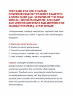 Test Bank For Hesi Compass Comprehensive Exit Practice Exam With A Study Guide &vert; All Versions Of The Exam With All Modules Covered &vert; Accurate And Verified Questions And Answers For Guaranteed Pass &vert; Latest Update