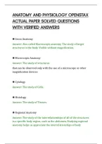 Anatomy And Physiology Openstax&NewLine;Actual Paper Solved Questions&NewLine;With Verified Answers