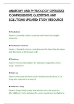 Anatomy And Physiology Openstax&NewLine;Comprehensive Questions And&NewLine;Solutions Updated Study Resource