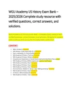 WGU Academy US History Exam 2026&sol;2027 &vert; Study Guide&comma; Practice Questions & Exam Review