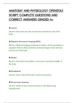 Anatomy And Physiology Openstax&NewLine;Script Complete Questions And&NewLine;Correct Answers Graded A&plus;
