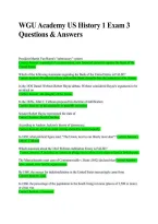 WGU Academy US History 1 Exam 3 2026&sol;2027 &vert; Study Guide&comma; Practice Questions & Exam Review