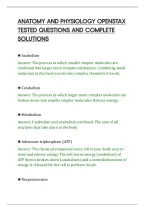 Anatomy And Physiology Openstax&NewLine;Tested Questions And Complete&NewLine;Solutions