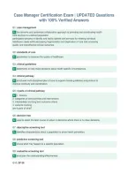 Case Manager Certification Exam &vert; UPDATED Questions&NewLine;with 100&percnt; Verified Answers
