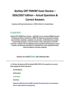 Barkley DRT PMHNP Exam Review &ndash; 2026&sol;2027 Edition &ndash; Actual Questions & Correct Answers 