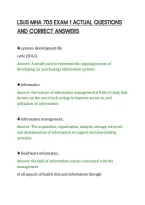 Lsus Mha 705 Exam 1 Actual Questions&NewLine;And Correct Answers&NewLine;