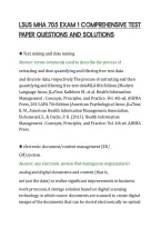 Lsus Mha 705 Exam 1 Comprehensive Test&NewLine;Paper Questions And Solutions&NewLine;