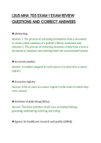 Lsus Mha 705 Exam 1 Exam Review&NewLine;Questions And Correct Answers