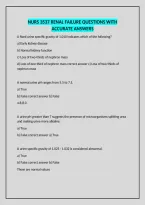 Nurs 3537 Renal Failure Questions With Accurate Answers