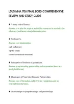 Lsus Mha 706 Final Lord Comprehensive&NewLine;Review And Study Guide