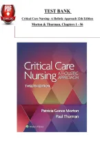 Test Bank for Critical Care Nursing&colon; A Holistic Approach 11th Edition by Morton & Fontaine 2026&sol;2027 &vert; Study Guide&comma; Practice Questions & Exam Review