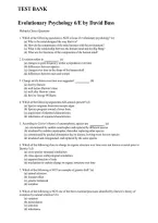 Test Bank for Evolutionary Psychology&colon; The New Science of the Mind 6th Edition by David M&period; Buss 2026&sol;2027 &vert; Study Guide&comma; Practice Questions & Exam Review