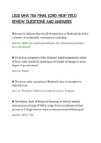 Lsus Mha 706 Final Lord High Yield&NewLine;Review Questions And Answers&NewLine;