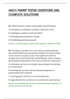Ancc Pmhnp Tested Questions And&NewLine;Complete Solutions
