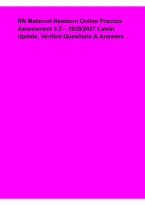 RN Maternal Newborn Online Practice Assessment 3&period;2 &ndash; 2026&sol;2027 Latest Update&comma; Verified Questions & Answers